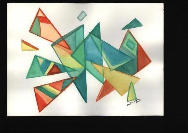 Artist Annemarie Rackham. 'Triangles Three Series One' Artwork Image, Created in 2011, Original Watercolor. #art #artist