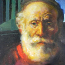 Nane Tumanian: 'Tribute to Rembrand', 2013 Oil Painting, Representational. Artist Description:  an old man's portrait by Rembrandt in my interpretation    ...