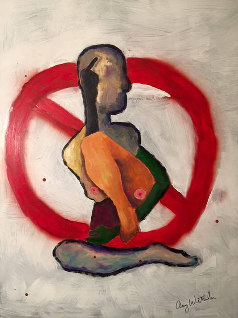 Artist Amy Wetterlin. 'I Will Not Be Silenced' Artwork Image, Created in 2016, Original Mixed Media. #art #artist