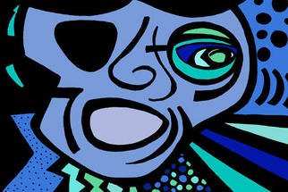 Andrea Ramirez: 'Blues Man', 2000 Marker Drawing, undecided.   Andrea Ramirez art, New Jersey, San Jose, Costa Rica, Latin Artist, pop art, artist  ...