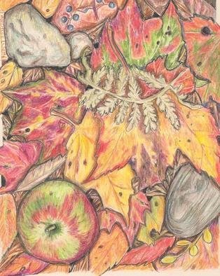 Andree Lisette Herz: 'forest floor', 2003 Pencil Drawing, nature. colored pencil of the ground beneathour apple trees...