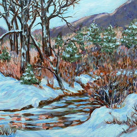 Andree Lisette Herz: 'winter chill', 2003 Acrylic Painting, Landscape. Artist Description: acrylic painting of new york state snow...