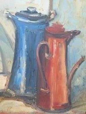 Borivoje Andrejevic: 'cup', 2020 Oil Painting, Home. oil paibting art original handmade...