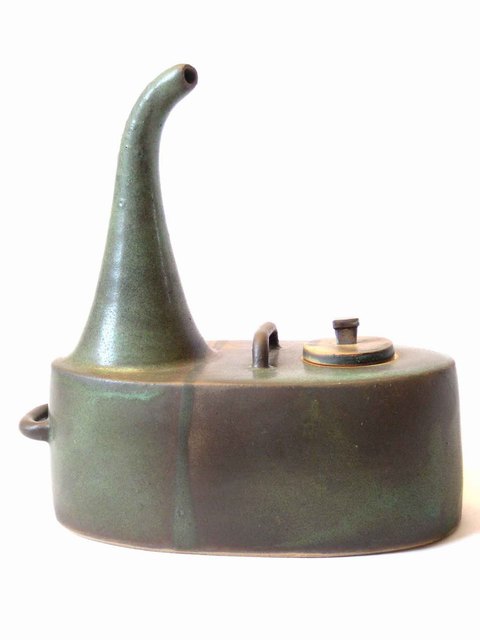Artist Angela Hung. 'Long Spout Teapot' Artwork Image, Created in 2008, Original Ceramics Wheel. #art #artist