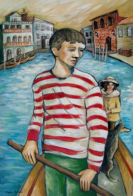 Angela Thomson: 'Septembers  Voyage', 2009 Acrylic Painting, Figurative.  This is an original painting on masonite. It is unframed for the moment. It will be a part of an art show I am going to have in 2010. It is the first of a series of approx 10 painting I hope to have by then. ...
