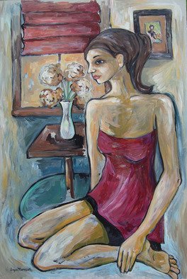 Angela Thomson: 'Time Alone', 2009 Acrylic Painting, Figurative.  This is original painting on Masonite. It is currently unframed but I could have it framed at your request. ...