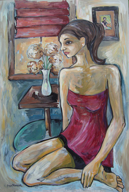 Artist Angela Thomson. 'Time Alone' Artwork Image, Created in 2009, Original Painting Acrylic. #art #artist