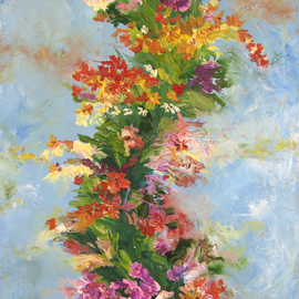 Animesh Roy: 'FloweringBough3', 2006 Oil Painting, Floral. Artist Description:  FloweringBough3jpg / Flowers	Oil on Canvas     71. 5cm x 97cm	Nov. 2006 ...