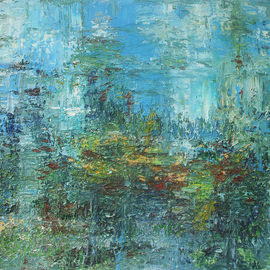 Animesh Roy: 'Reflection', 2008 Oil Painting, Abstract Landscape. 