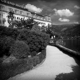 Anita Kovacevic: 'Grand Hotel', 2011 Black and White Photograph, Travel. Taken in Zell am See, Salzburger Land, Austria. |Austria, Zell am See, Grand Hotel, lake, fine art, photography, photograph, anita kovacevic     ...