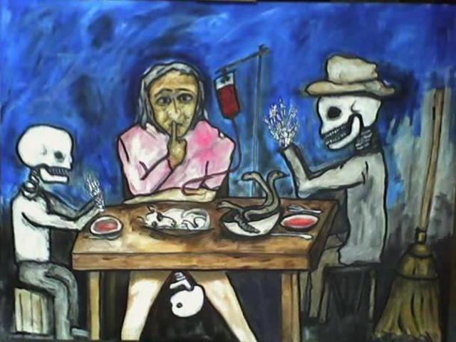 Anna-Marie Lopez  'EVENING MEAL ', created in 2006, Original Painting Acrylic.