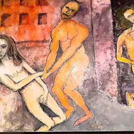 Anna-marie Lopez: 'no a two letter word', 2015 Acrylic Painting, Erotic. Artist Description: Rape...