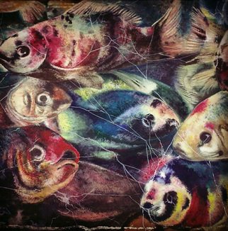 Anna Zarshin: 'impasse', 2016 Other Painting, Fish. Fish in Impasse...