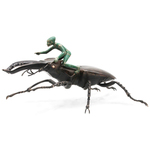 stag beetle with rider By Anne Pierce