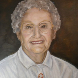 Annette Broy: 'The Late Mrs Geneva Sharp Portrait ', 2008 Oil Painting, Portrait. Artist Description:  This was a commissioned piece.  This painting is permanently displayed at the Stockton MO Library that is named in Mrs. Sharp's honor. ...