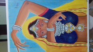 Anuradha Swaminathan: 'beauty', 2019 Acrylic Painting, Glamor. beauty of shyness...