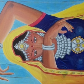 Anuradha Swaminathan: 'beauty', 2019 Acrylic Painting, Glamor. Artist Description: beauty of shyness...