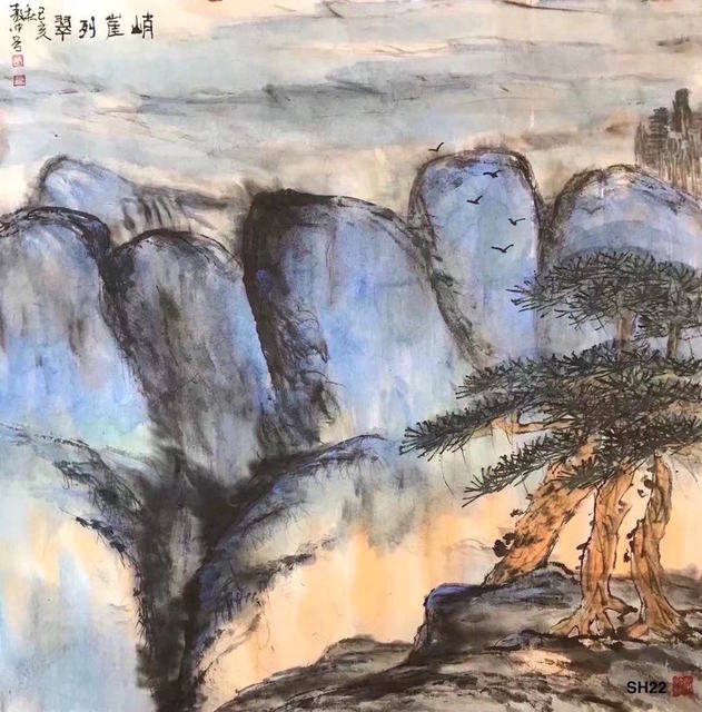 Artist Chongwu Ao. 'Sh 22 Cliff' Artwork Image, Created in 2019, Original Painting Ink. #art #artist
