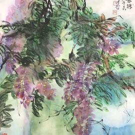Chongwu Ao: 'sh 45 beads in a string', 2020 Ink Painting, Floral. Artist Description: Original Abstract Ink Painting On The Rice Paper. Freedom your true feelings is the portrayal of my artworks. It shows Asian cultural elements and humanistic spirit and is magnificent, open, natural, and has no limit. ...