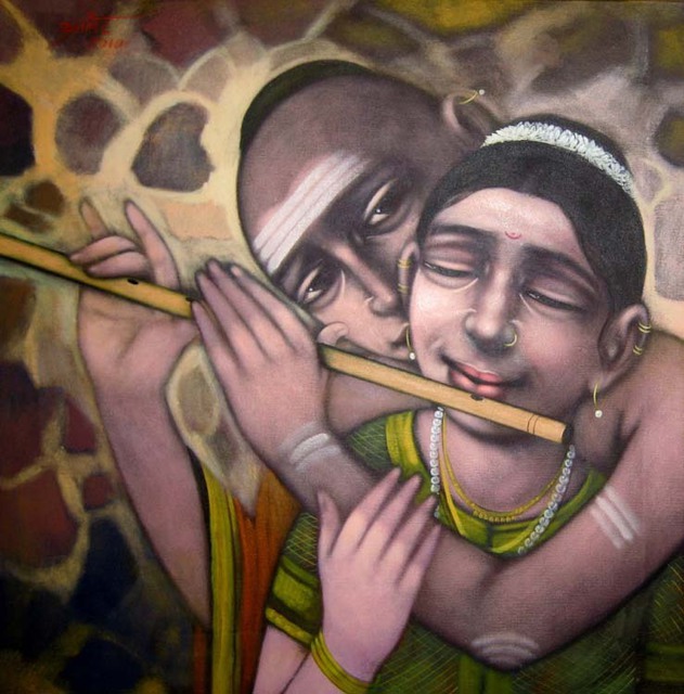 Artist Pramod Apet. 'Little Master' Artwork Image, Created in 2010, Original Painting Acrylic. #art #artist