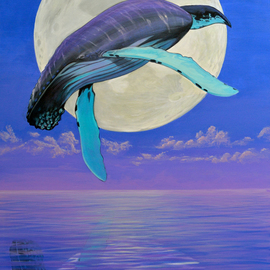 Environmental Artist Apollo: 'And the Whale Jumped Over the Moon', 2009 Acrylic Painting, Fish. Artist Description:  Apollo is an internationally renown Environmental Artist.  Apollo started painting dolphins and whales in 1980.  Apollos art has been used on countless products and by several Fortune 500 companies.Apollos Bio Highlights  Newsletter