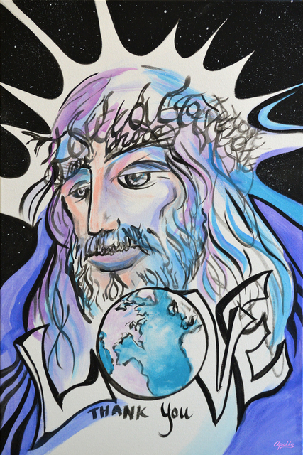 Environmental Artist Apollo  'Faith Is The Answer', created in 2014, Original Mixed Media.