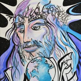 Environmental Artist Apollo: 'Faith is the Answer', 2014 Acrylic Painting, Fish. Artist Description:  Faith is the Answer What is the QuestionAbstract impression of Jesus Christ ...