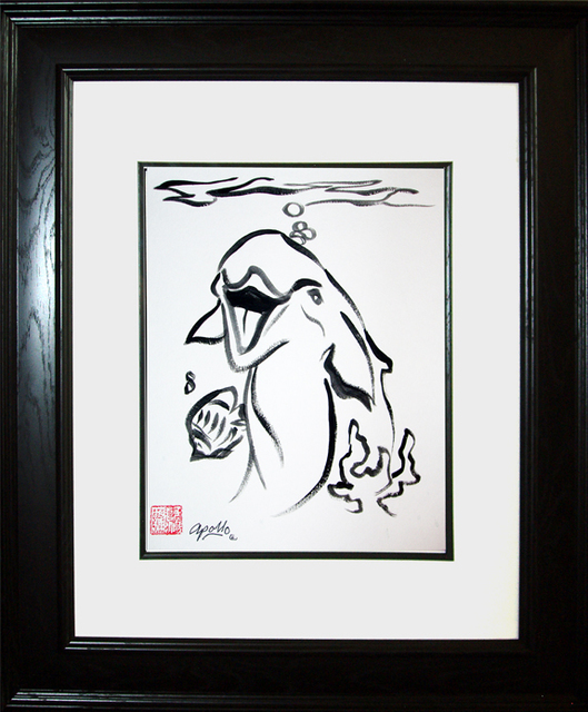 Artist Environmental Artist Apollo. 'Laughing Dolphin' Artwork Image, Created in 2012, Original Mixed Media. #art #artist