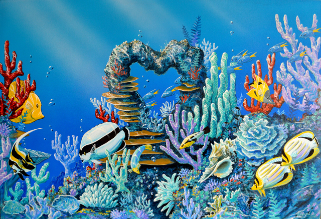 Artist Environmental Artist Apollo. 'Reef Luvin It' Artwork Image, Created in 2011, Original Mixed Media. #art #artist