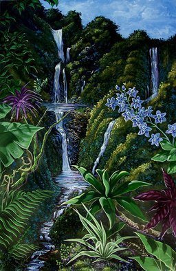 Environmental Artist Apollo: 'Tranquil Thoughts', 2001 Acrylic Painting, Scenic.  One of my favorite pastimes is hiking through the Tropical Rain Forest, never knowing what spectacular view is just ahead.  ...