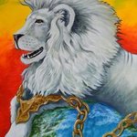 White Lion in Chains By Environmental Artist Apollo