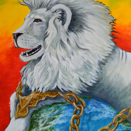 White Lion in Chains  By Environmental Artist Apollo