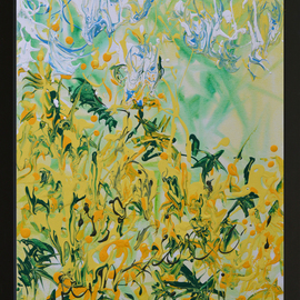 Environmental Artist Apollo: 'field of greens', 2017 Acrylic Painting, Abstract. Artist Description: this abstract impressionistic painting lets your mind wander through a field of wildflowers on a sunny day...