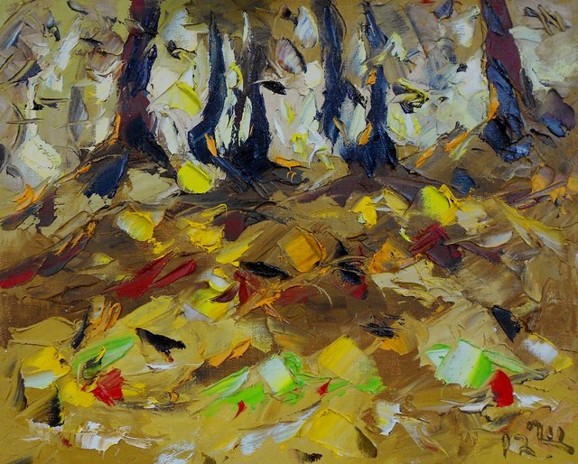 Artist Ara Ghevondyan. 'Autumn Etude' Artwork Image, Created in 2012, Original Painting Oil. #art #artist