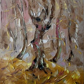 Ara Ghevondyan: 'etude', 2010 Oil Painting, Impressionism. Artist Description: Forest, Autumn, Trees...