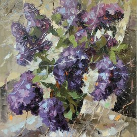 Ara Ghevondyan: 'lilacs', 2016 Oil Painting, Impressionism. Artist Description: Spring, flowers, awakening...