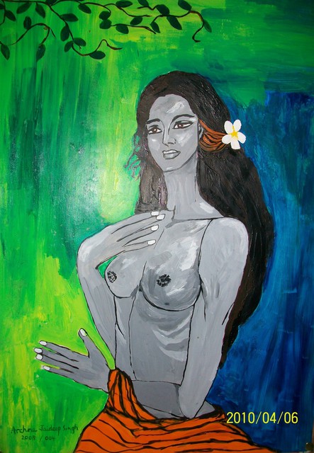 Artist Archna Jaideep Singh. 'Perplexed' Artwork Image, Created in 2008, Original Painting Oil. #art #artist