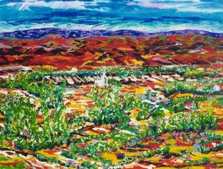 Mary Hatch: 'Mexico Oasis', 2009 Acrylic Painting, Landscape. Part of the New Mexico Series. Painting of the Southwest. Brilliant colors, inspired by the mountains in the area. ...