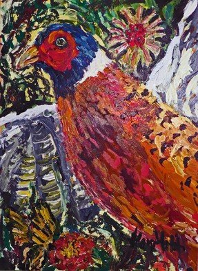 Mary Hatch: 'Quail with Sunflower', 2017 Acrylic Painting, Birds. Quail with Sunflower...