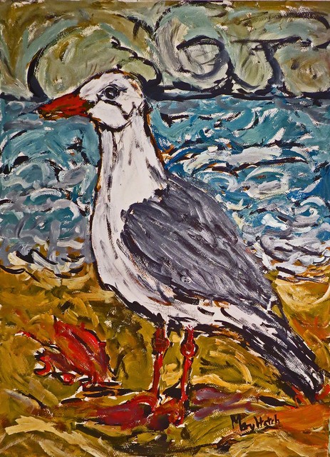 Mary Hatch  'Sea Gull With Crab', created in 2017, Original Drawing Graphite.