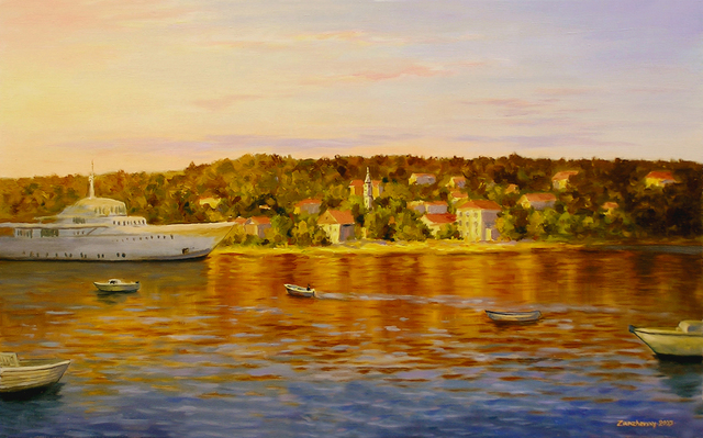 Arkady Zrazhevsky  'Port Of Cavtat, Croatia', created in 2003, Original Painting Oil.