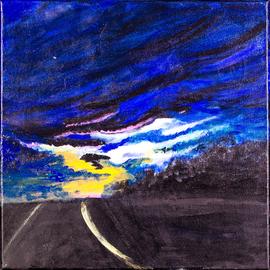 Allison Karczynski: 'driving darkness', 2016 Acrylic Painting, Sky. Artist Description: skies...