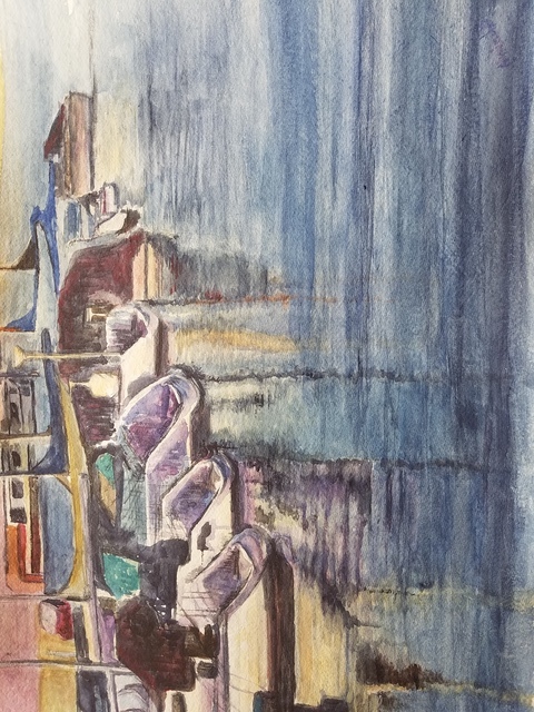 Armineh Bakhtanians  'Contemplating In Naples', created in 2021, Original Pastel Oil.