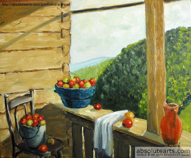 Artist Felfalusi Arpad. 'Apples' Artwork Image, Created in 2013, Original Painting Oil. #art #artist
