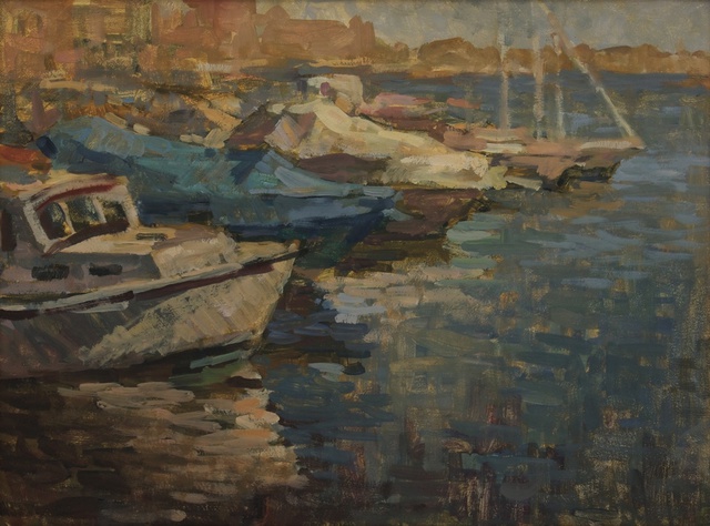 Rafael Sander  'Boats', created in 2011, Original Painting Oil.
