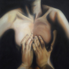 Mel Fiorentino: 'Folding', 2015 Oil Painting, nudes. Artist Description: Original oil painting on canvas of a nude.      ...