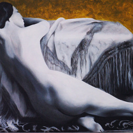 Mel Fiorentino: 'Golden', 2010 Acrylic Painting, nudes. Artist Description:   Original Painting. Nude model from the 1930s. ...