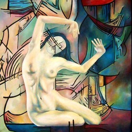 Mel Fiorentino: 'Identity Crisis', 2006 Acrylic Painting, Abstract Figurative. Artist Description:     Original Painting. about finding yourself.   ...