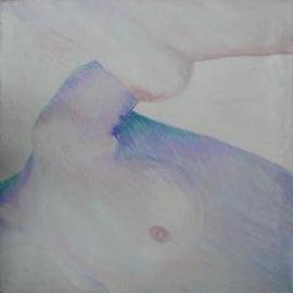 Rodolfo Chavarriaga: 'El Desfile', 1974 Acrylic Painting, nudes. Artist Description: nude woman in front of a mirror...