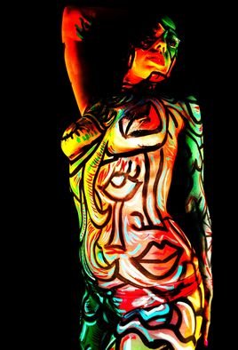 Oscar Galvan: 'Ode to Picasso', 2012 Mixed Media, Beauty.    Bodypainting/ Prints/ Popart/ Impressionism/ Female/ Heart/ Soul/ Picasso/ Manet/ Galvan/ Beauty/ Portrait    ...